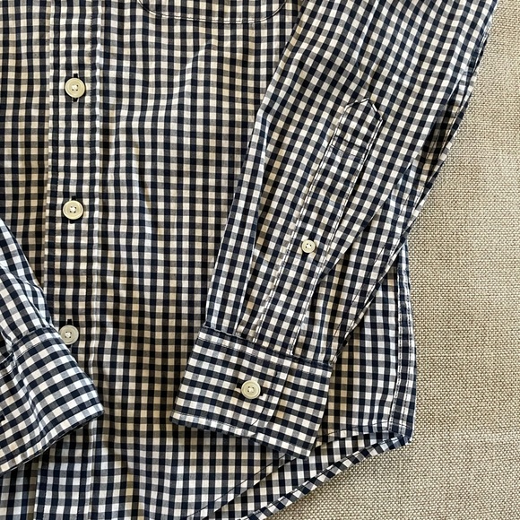 Abercrombie & Fitch Gingham Check Print Button Down Shirt in Navy Size XS NWT - Picture 4 of 6
